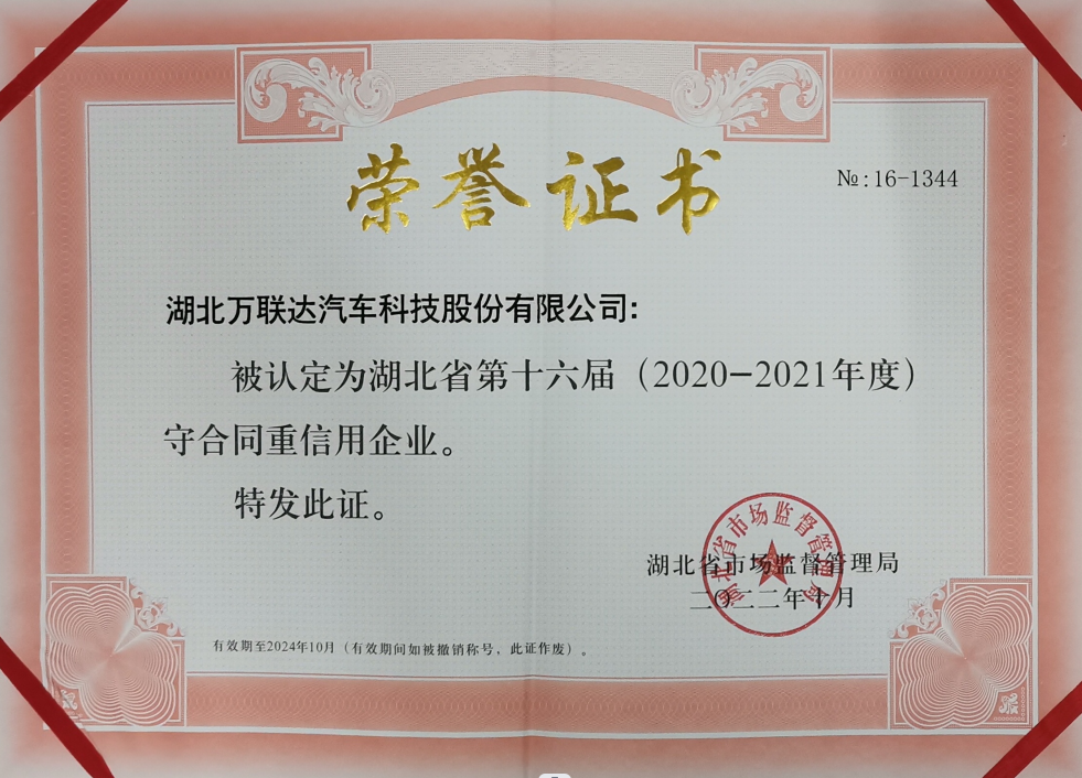 守合同重信用证书